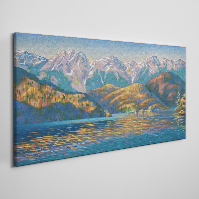 Mountain landscape in summer colors Print on canvas