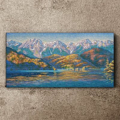 Mountain landscape in summer colors Print on canvas