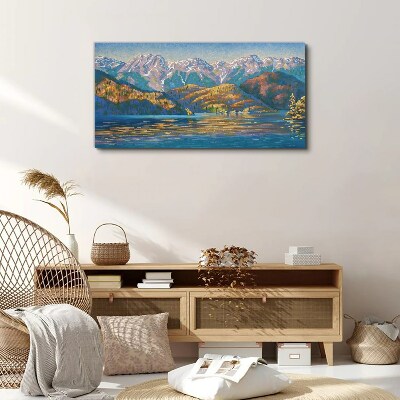 Mountain landscape in summer colors Print on canvas