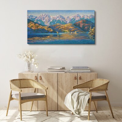 Mountain landscape in summer colors Print on canvas