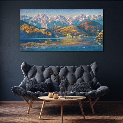 Mountain landscape in summer colors Print on canvas