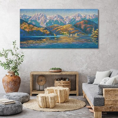 Mountain landscape in summer colors Print on canvas