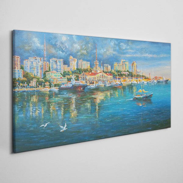 Port City in the Sun Print on canvas