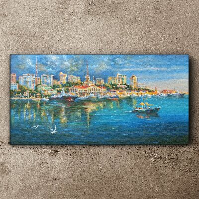 Port City in the Sun Print on canvas