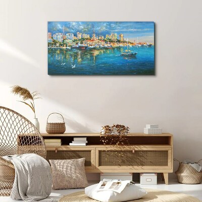 Port City in the Sun Print on canvas