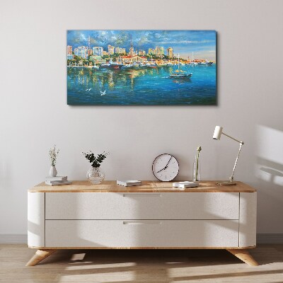 Port City in the Sun Print on canvas