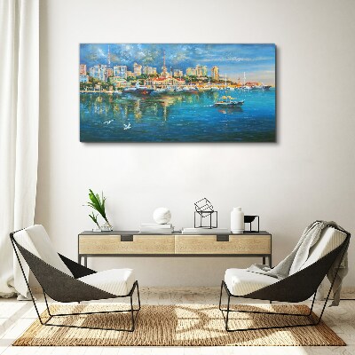 Port City in the Sun Print on canvas