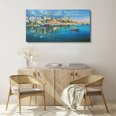 Port City in the Sun Print on canvas