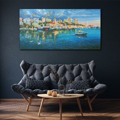 Port City in the Sun Print on canvas