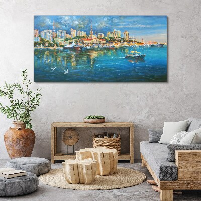 Port City in the Sun Print on canvas