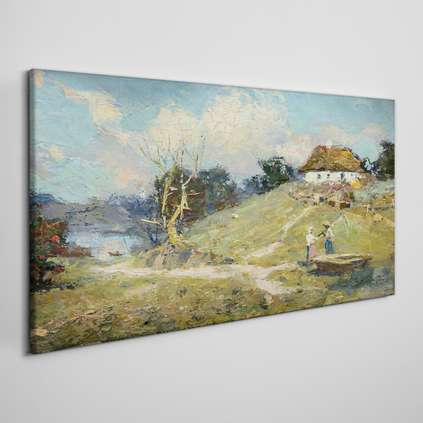 Rural Scenery with Fishermen Canvas wall art