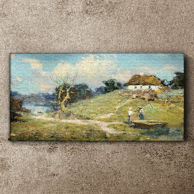Rural Scenery with Fishermen Canvas wall art