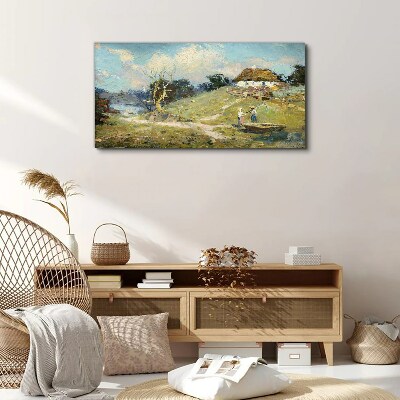 Rural Scenery with Fishermen Canvas wall art