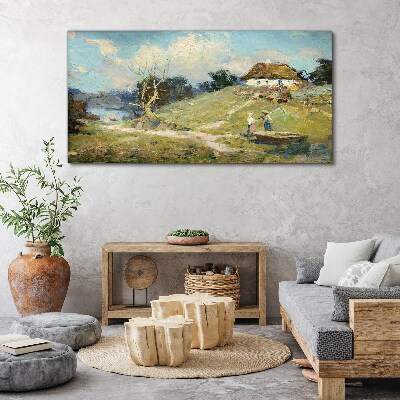 Rural Scenery with Fishermen Canvas wall art
