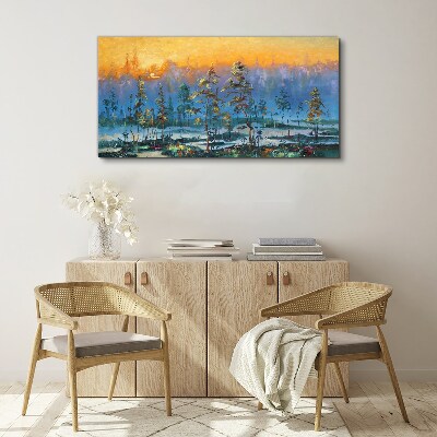 Golden Mornings in the Forest Canvas wall art