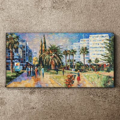 Tropical landscape of a city walk Print on canvas