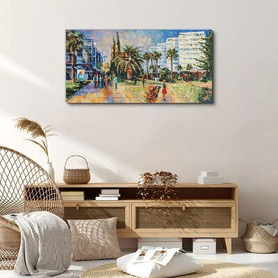 Tropical landscape of a city walk Print on canvas