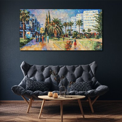 Tropical landscape of a city walk Print on canvas