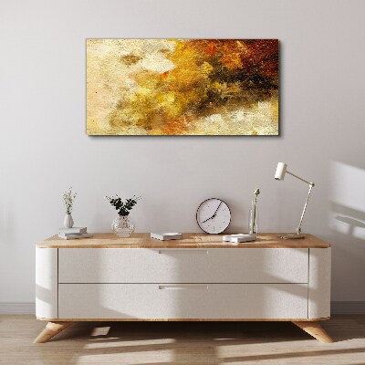 Golden reflections in abstraction Print on canvas