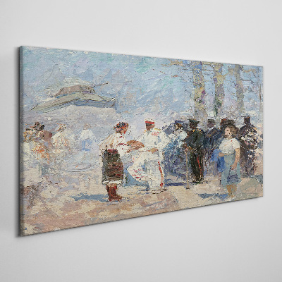 Meeting in the countryside Canvas wall art
