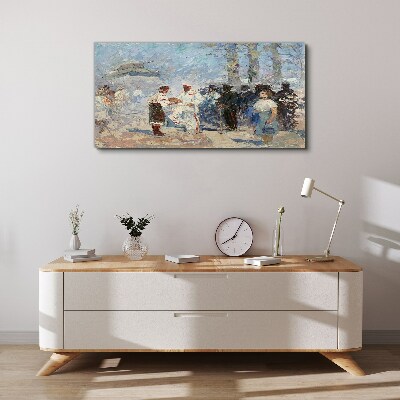 Meeting in the countryside Canvas wall art
