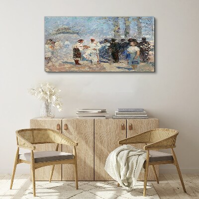 Meeting in the countryside Canvas wall art