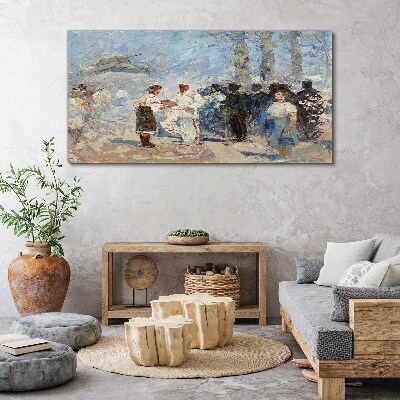Meeting in the countryside Canvas wall art