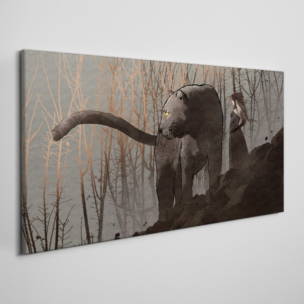 Fantastic animal panther Canvas Wall art