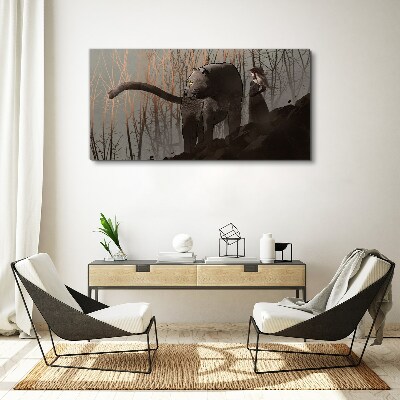 Black Panther and the Mysterious Figure Canvas wall art