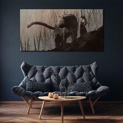 Black Panther and the Mysterious Figure Canvas wall art