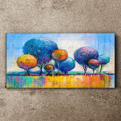 Colorful trees in the summer sun Canvas wall art