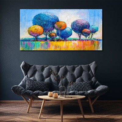 Colorful trees in the summer sun Canvas wall art