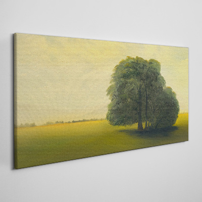 A peaceful landscape with a tree Print on canvas