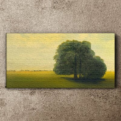 A peaceful landscape with a tree Print on canvas