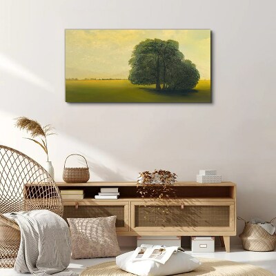 A peaceful landscape with a tree Print on canvas