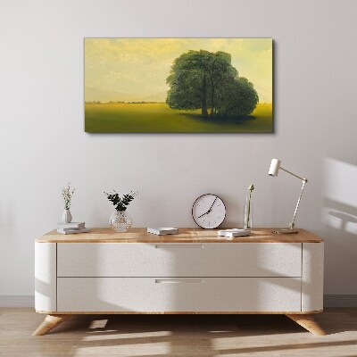 A peaceful landscape with a tree Print on canvas