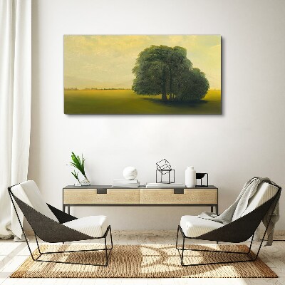 A peaceful landscape with a tree Print on canvas
