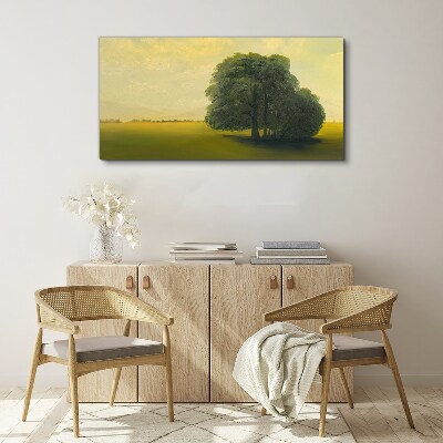 A peaceful landscape with a tree Print on canvas