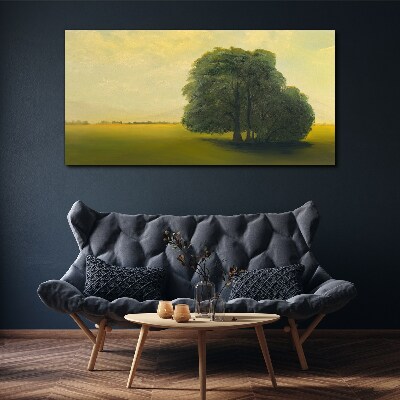 A peaceful landscape with a tree Print on canvas