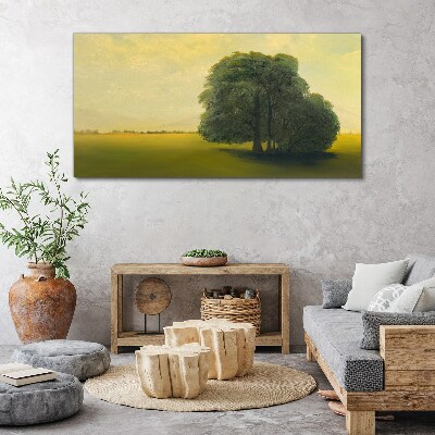 A peaceful landscape with a tree Print on canvas