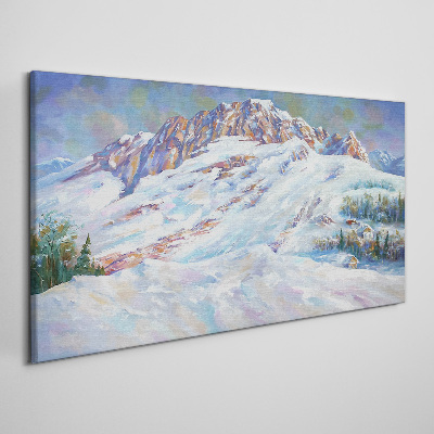 Winter mountain landscape Print on canvas