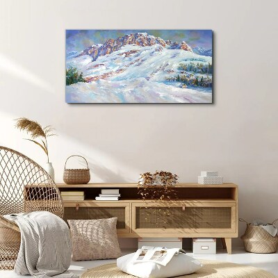 Winter mountain landscape Print on canvas