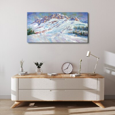Winter mountain landscape Print on canvas