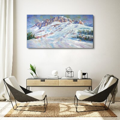 Winter mountain landscape Print on canvas