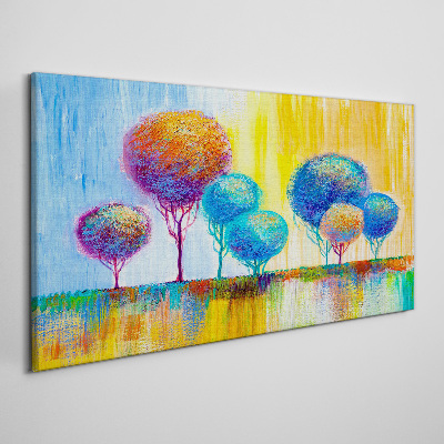Colorful trees in the sunset light Print on canvas