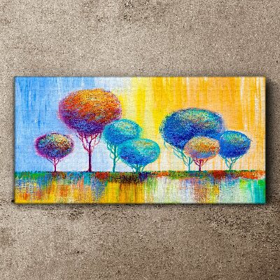Colorful trees in the sunset light Print on canvas