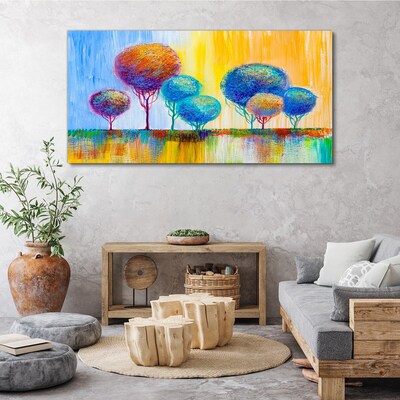 Colorful trees in the sunset light Print on canvas