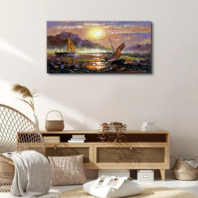Sunset over the sea Print on canvas