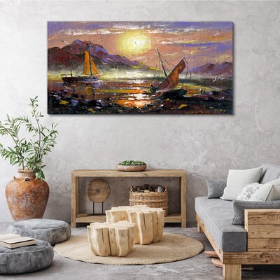 Sunset over the sea Print on canvas
