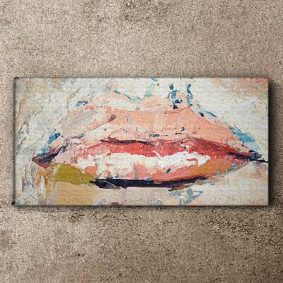 Delicate lips in pastel shades Canvas wall art